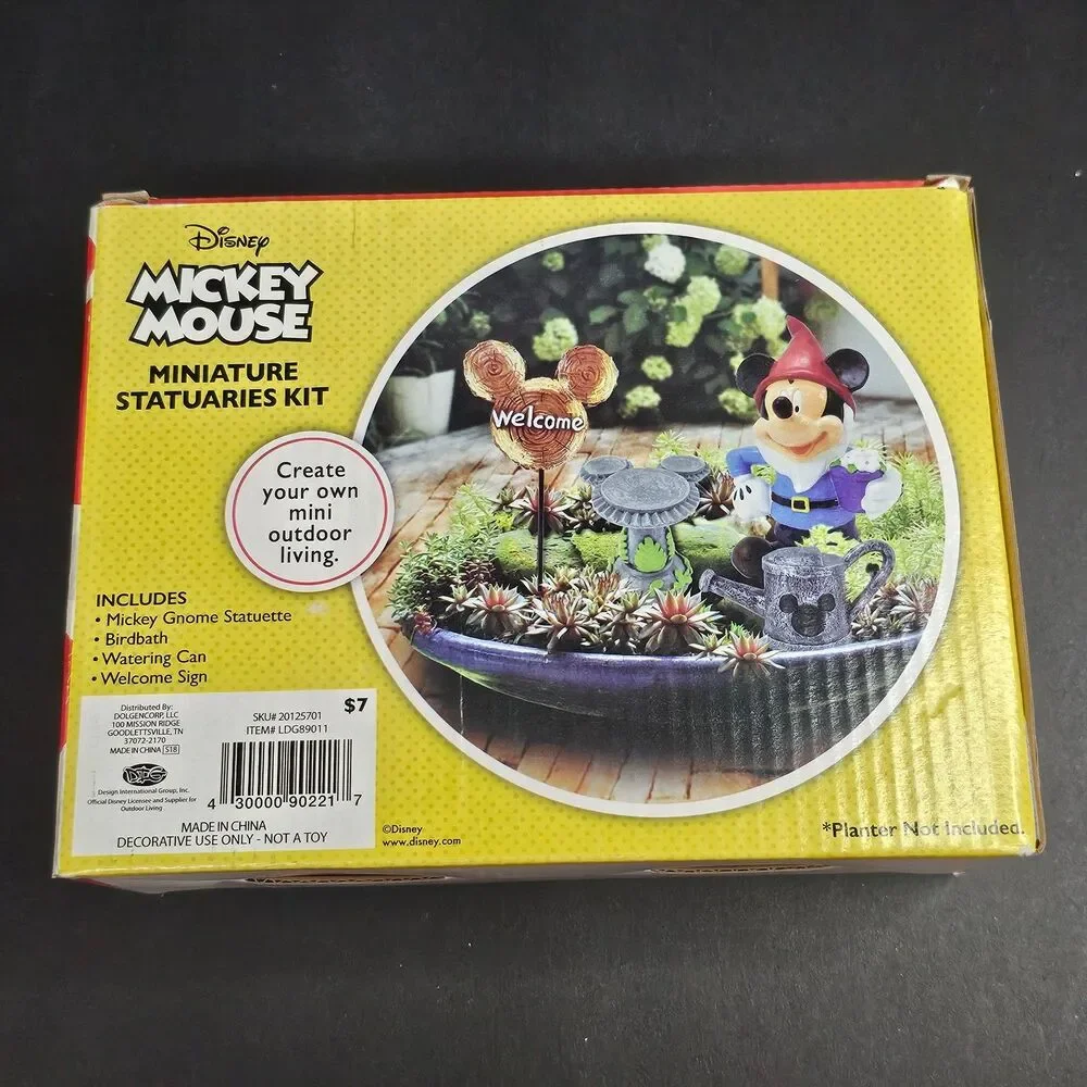 NIP Disney Mickey Mouse Miniature Statuaries Kit Garden Gnome